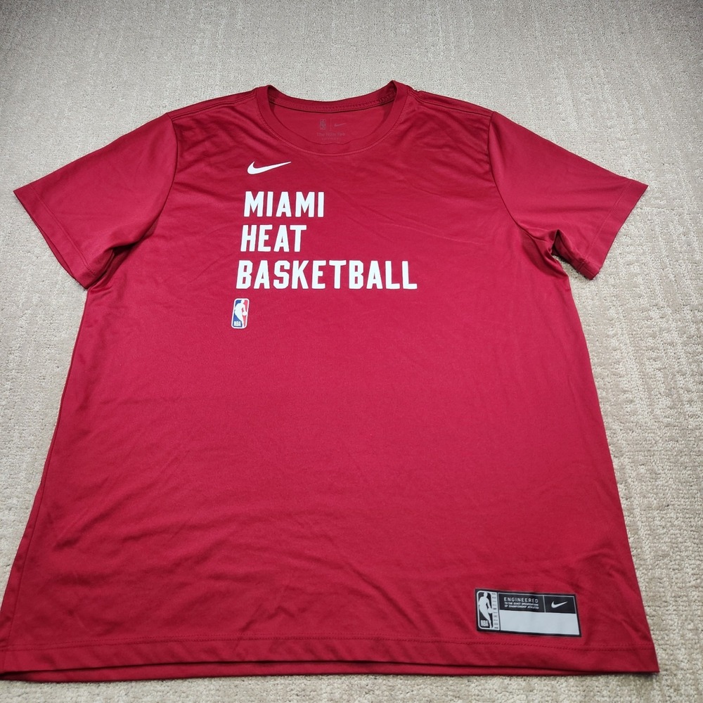 Miami Heat Shirt Men XL Team Issue Nike Engineered Dri Fit ADV Red NBA